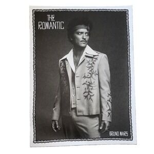 Bruno Mars The Romantic Poster Black and White Music Wall Art 18x24